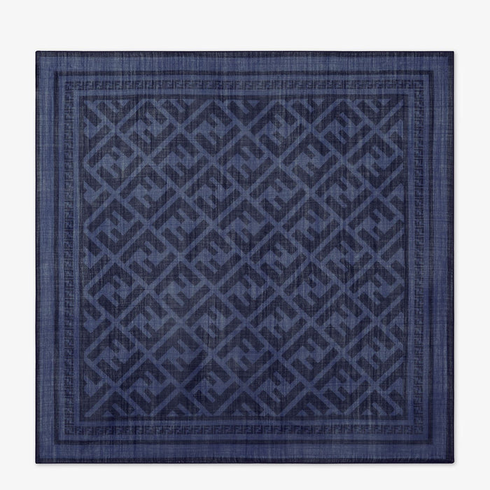 Fendi 70X70 Ff Diagonal Navy Fleece Wool Bandana