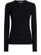 Dolce & Gabbana Black Ribbed Knit Cardigan