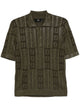 Fendi Army Green Wool Polo Shirt