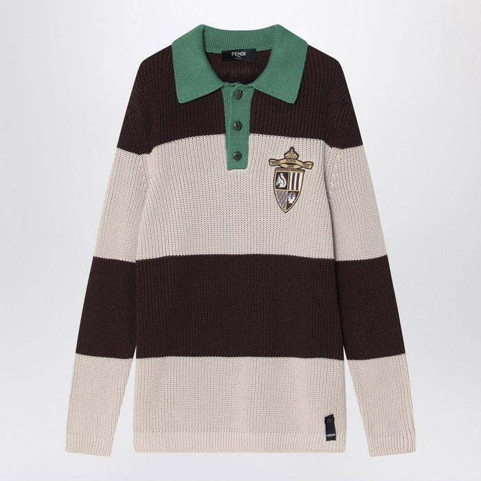 Fendi Knitted Cotton Polo Shirt
