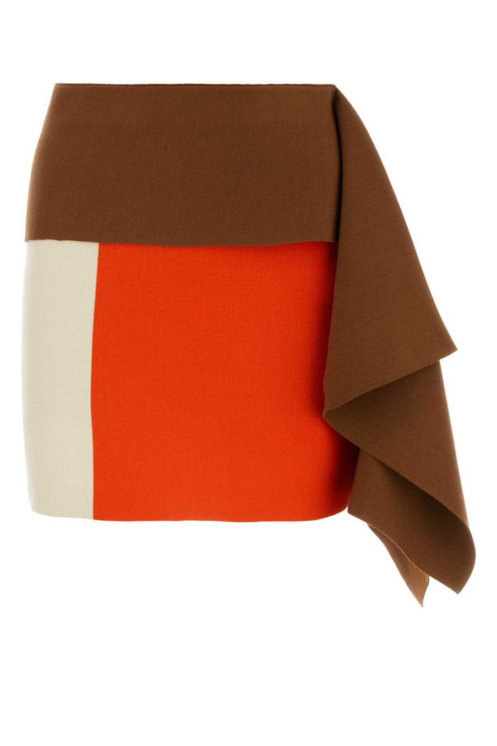 Fendi Multicolor Wool Mini Skirt
