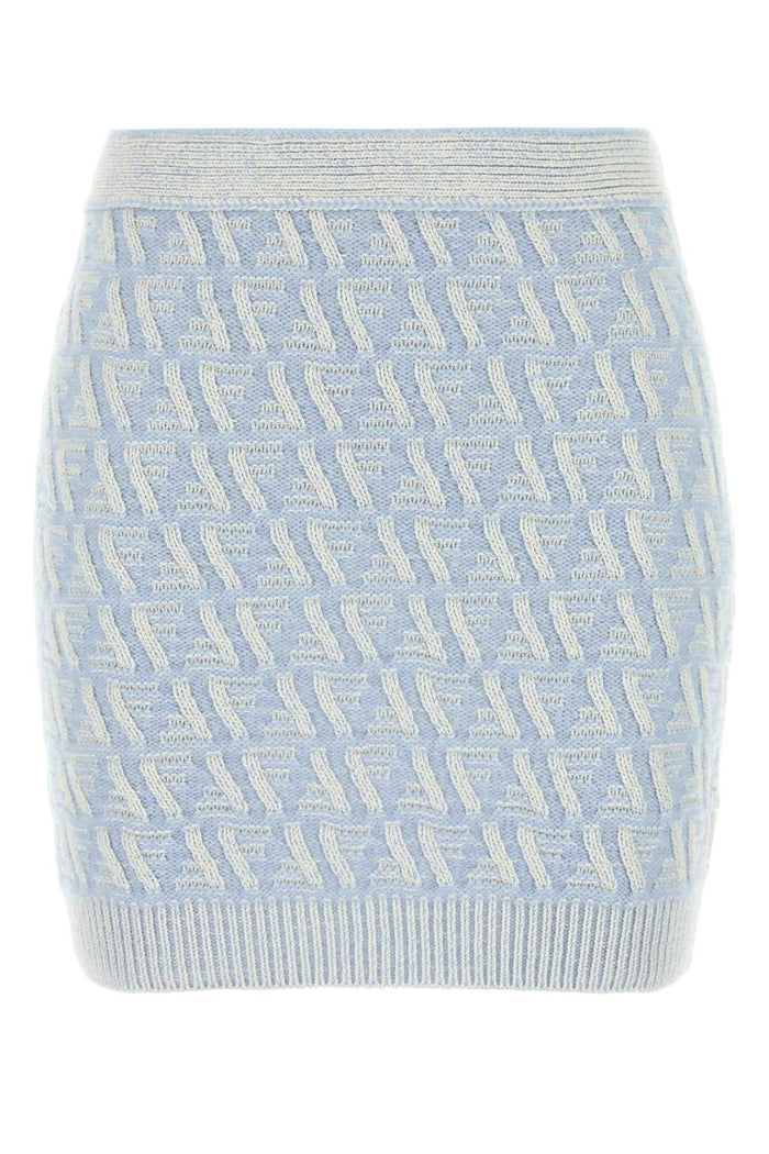 Fendi Embroidered Silk Blend Mini Skirt