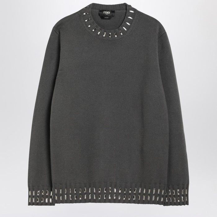 Fendi Charcoal Wool Blend Sweater