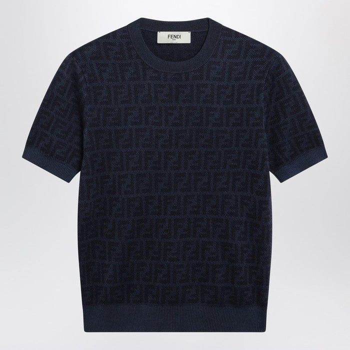 Fendi Fendi Ff Wool Silk Jacquard Jumper