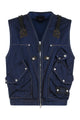 Stone Island Denim Research - Denim Gilet With Zip And Pockets