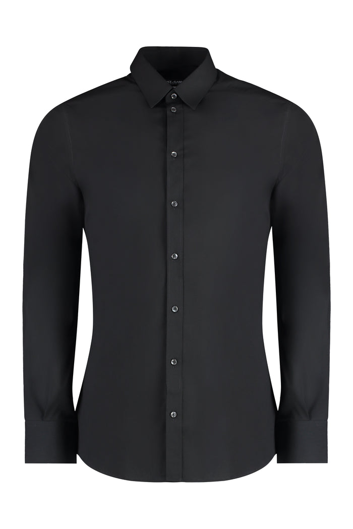 Dolce & Gabbana Black Stretch Poplin Shirt