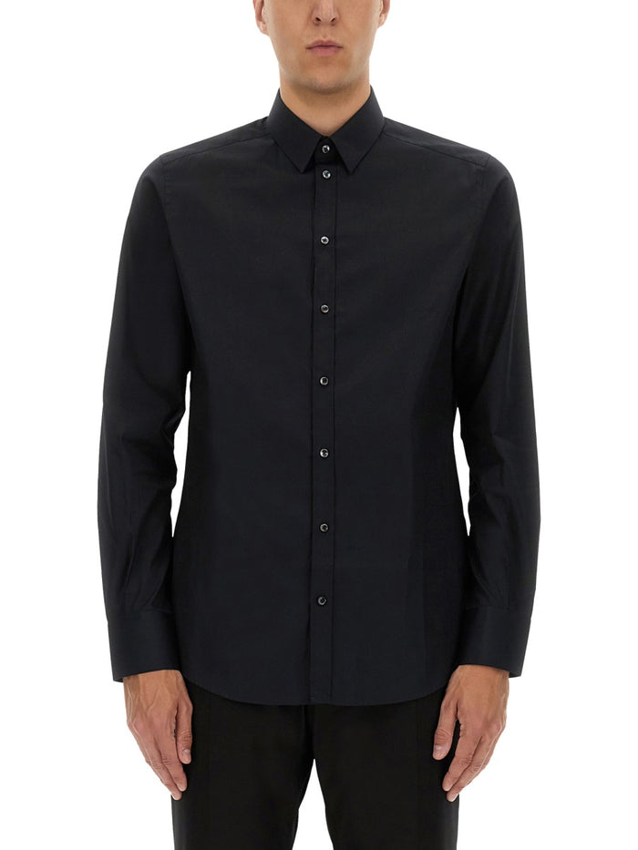 Dolce & Gabbana Gold Fit Black Cotton Shirt