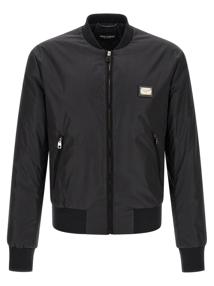 Dolce & Gabbana Logo Plaque Bomber Jacket