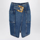 Balmain Denim Skirt With Belt