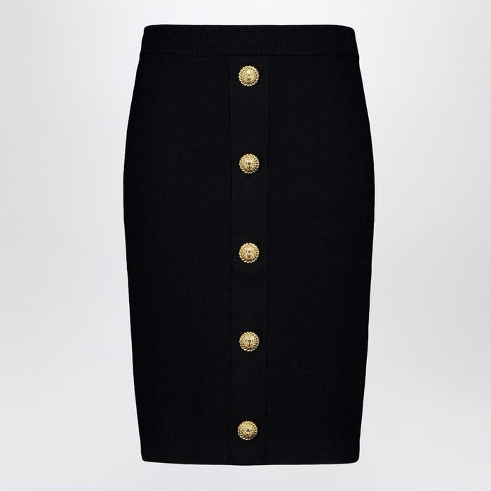 Balmain Black Viscose-Blend Skirt