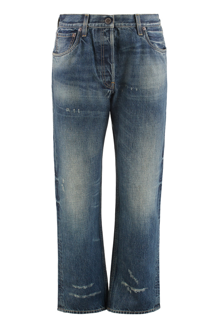 Prada Five Pocket Jeans In Washed Denim