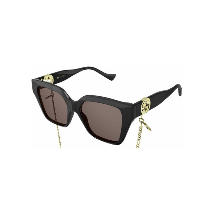 Gucci Black Black Brown Acetate Sunglasses