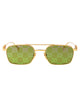 Gucci Metallic Gold-Green Sunglasses