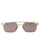 Gucci Gold-Gold-Brown Metal Sunglasses