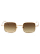 Gucci Gold-Gold-Brown Metal Sunglasses