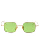 Gucci Gold-Gold-Green Metal Sunglasses