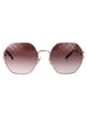 Gucci Silver-Silver-Red Metal Sunglasses