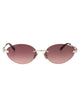 Gucci Silver-Red-Red Metal Sunglasses