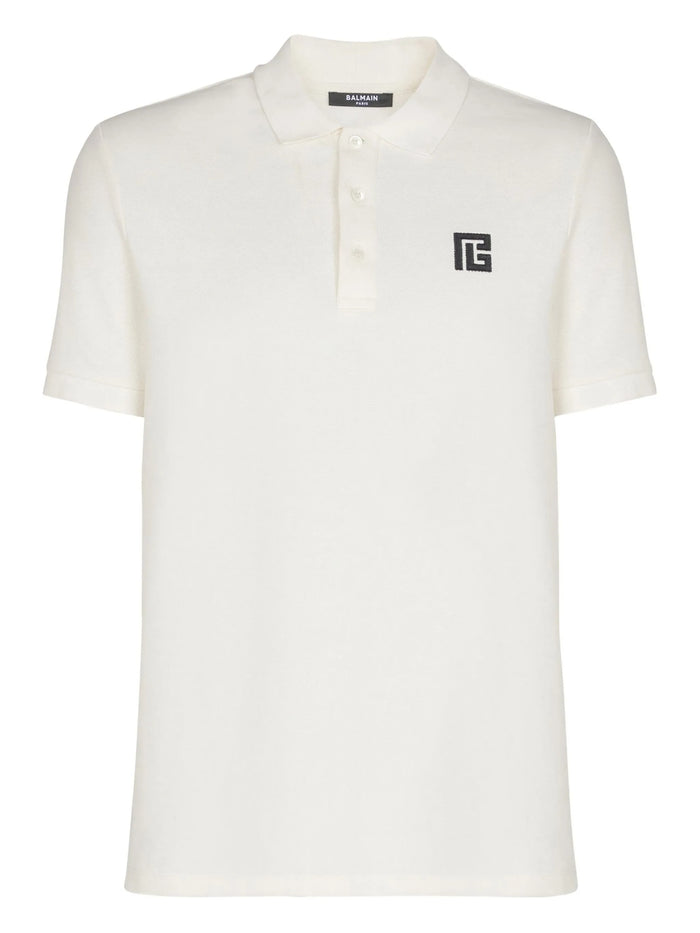 Balmain White Cotton Classic Short Polo