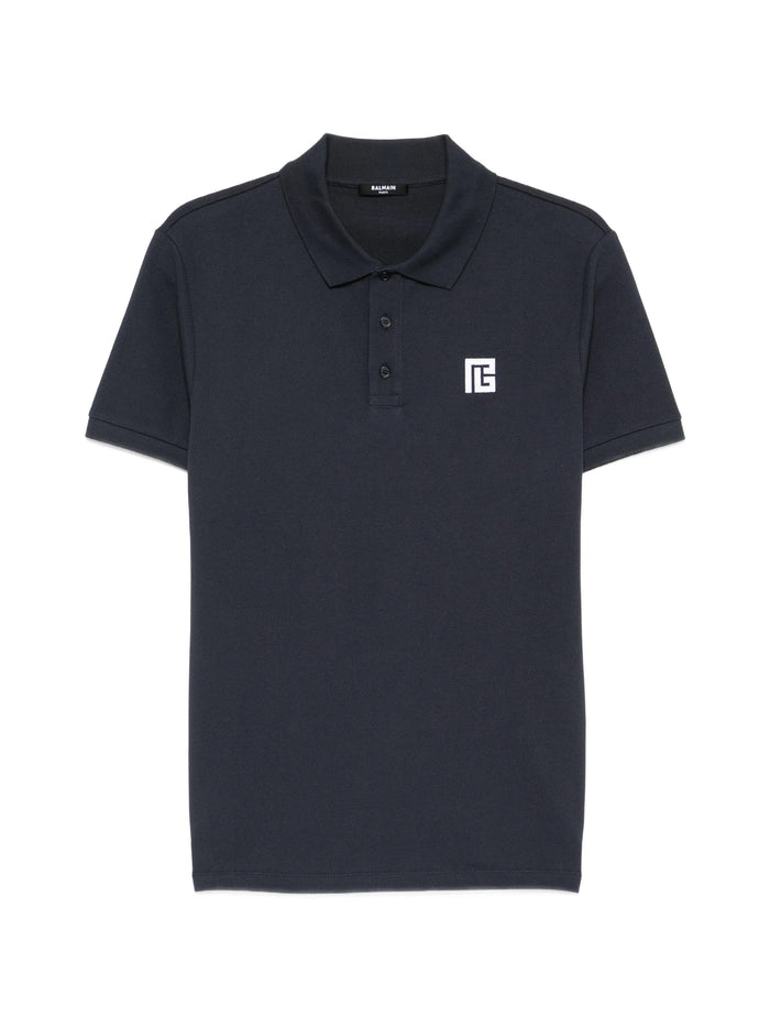 Balmain Blue Cotton Classic Short Polo
