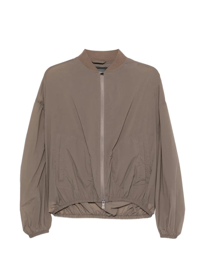 Herno Tortora Polyamide Bomber Jacket