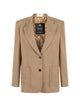 Elisabetta Franchi Single-Breasted Gabardine Blazer With Embroidered Pockets