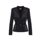 Elisabetta Franchi Black Bondage Polyester Jacket