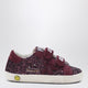 Golden Goose Old School Sneakers In Burgundy Glitter