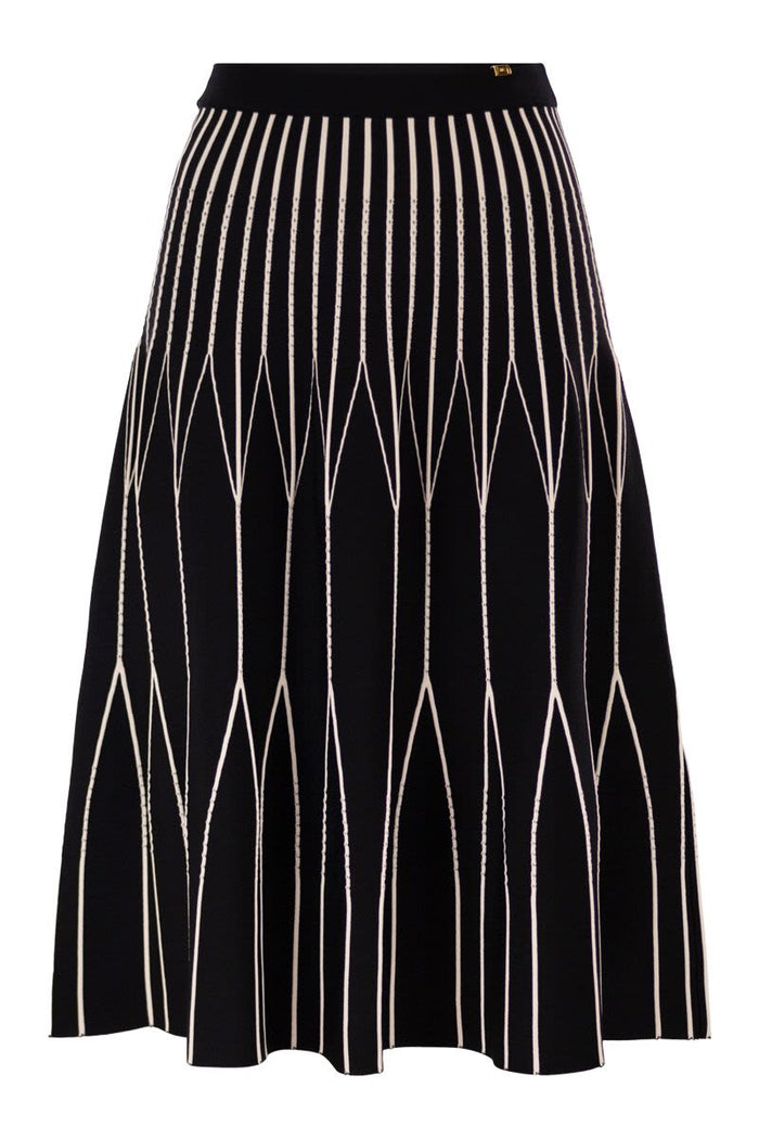 Elisabetta Franchi Two-Tone Knitted Skirt
