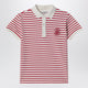 Golden Goose White/Red Striped Polo Shirt With Logo Embroidery