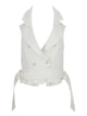Elisabetta Franchi White Denim Vest Open Back
