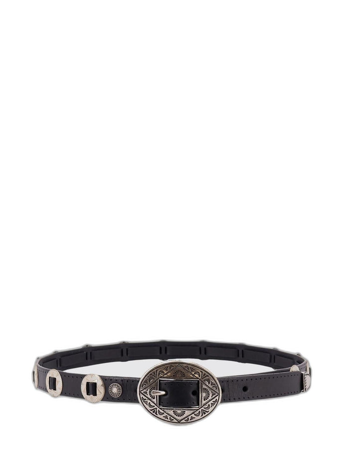 Golden Goose Belt Threads Washed Leather Hammered Studs And Application Of Metallic Elements