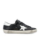 Golden Goose Golden Goose Super-Star Black Leather Sneakers With White Star