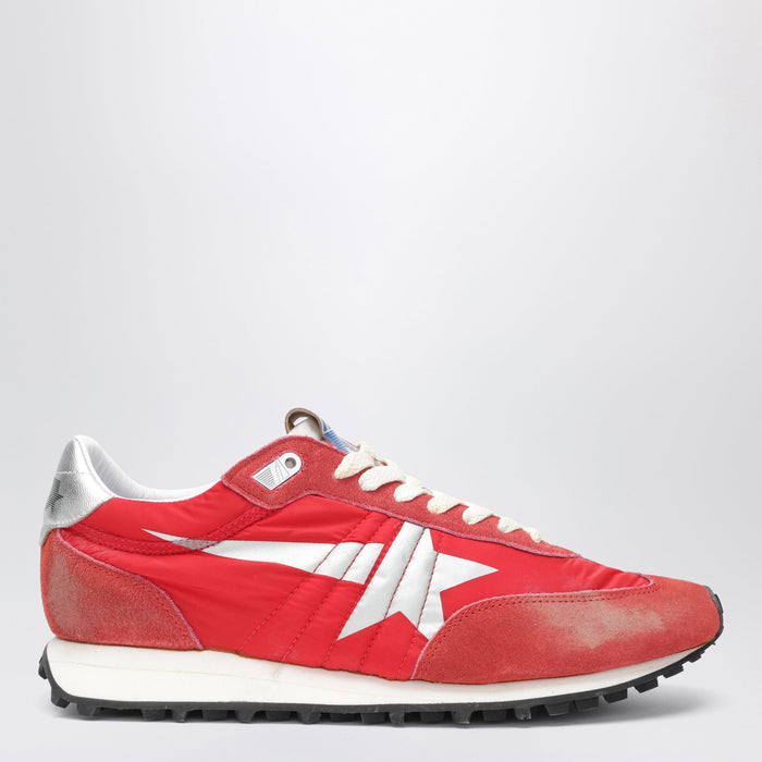 Golden Goose Red/Silver Marathon Sneakers In Nylon And Suede