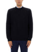 Golden Goose Dark Blue Cottonblend Sweater With Distressed Effect
