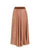 Herno Tan Leather Cotton Skirt