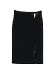 Elisabetta Franchi Black Skirt Gold Logo Detail