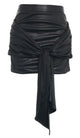 Elisabetta Franchi Black Ruched Effect Tie-Front Detail Draped Design Rear Zip Fastening Gold-Tone Hardware Fitted Silhouette