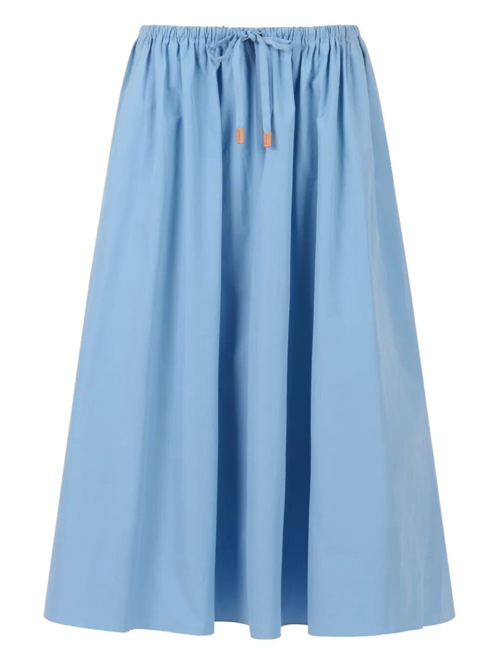 Marni Light Blue Drawstring Cotton Midi Skirt