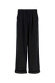 Dolce & Gabbana Black Wool Wide-Leg Pant