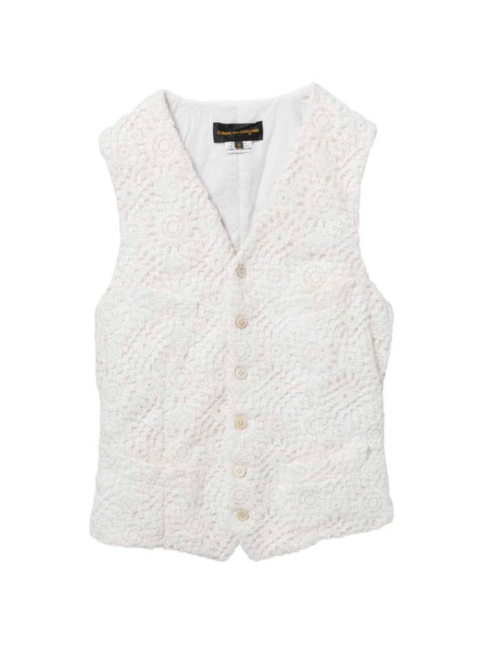 Comme Des Garçons Floral-Embroidered Vest
