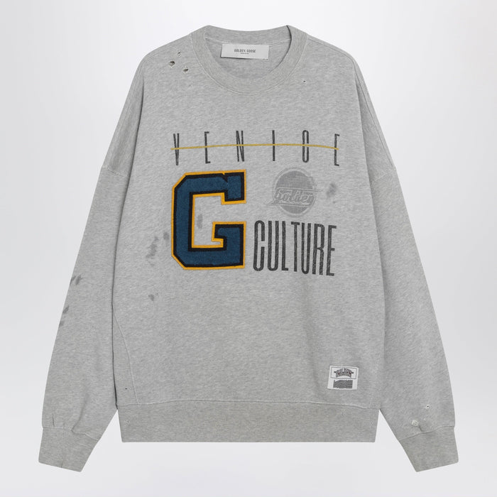 Golden Goose Grey Sweatshirt With College Logo Graphic
