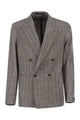 Tagliatore Double-Breasted Jacket In Alpaca And Linen
