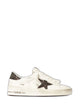 Golden Goose Stardan Sneaker In White Leather And Brown Glitter