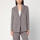Golden Goose Light Brown Double-Breasted Jacket In Chevron Wool Blend