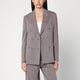 Golden Goose Light Brown Double-Breasted Jacket In Chevron Wool Blend