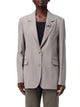 Golden Goose Pinstripe Oversized Wool Blend Blazer With Broche