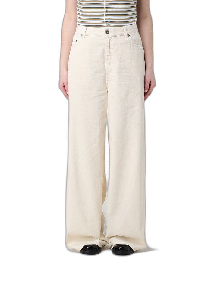 Golden Goose White Wideleg Denim Trousers