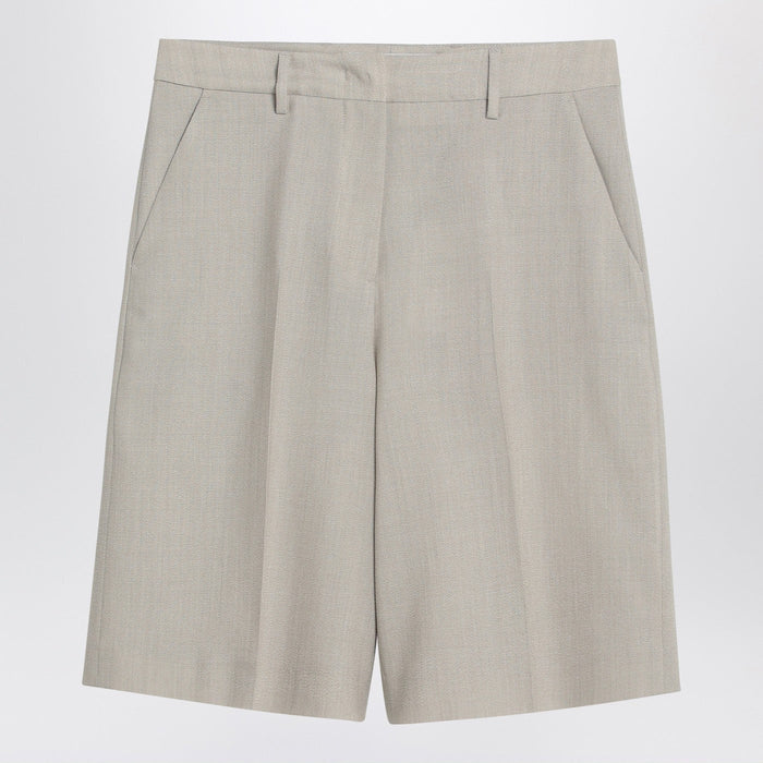 Golden Goose Beige Mélange Wool-Blend Bermuda