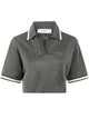 Golden Goose "Journey W`S" Medium Crop Polo Fluid Jersey Knitted Rib Micro Piquet Tonal Embroidery